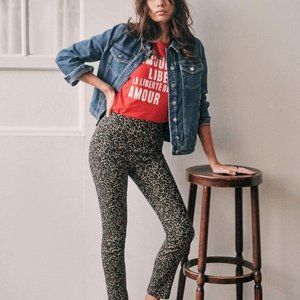 Sezane Leopard Clara Trousers Size 34 EU, Size 2 US